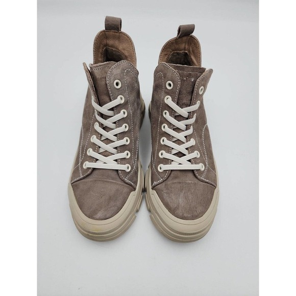 Beau Today Suede Leather Round Toe Lace-Free High Top Retro Flat Size 8 - Picture 2 of 12